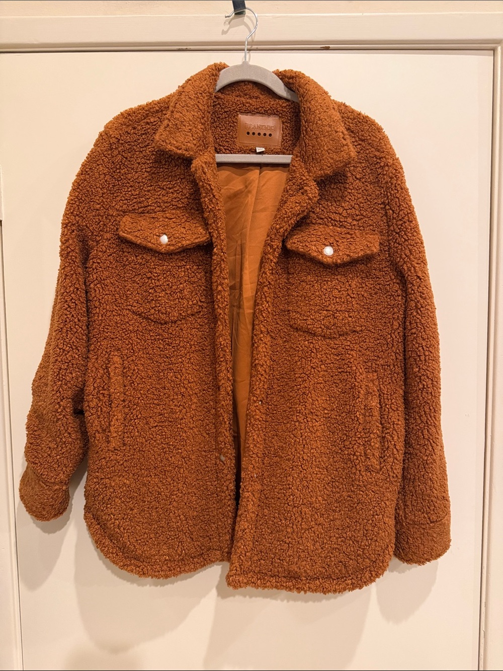 Blank NYC Copper Brown Teddy Faux-Sherpa Jacket